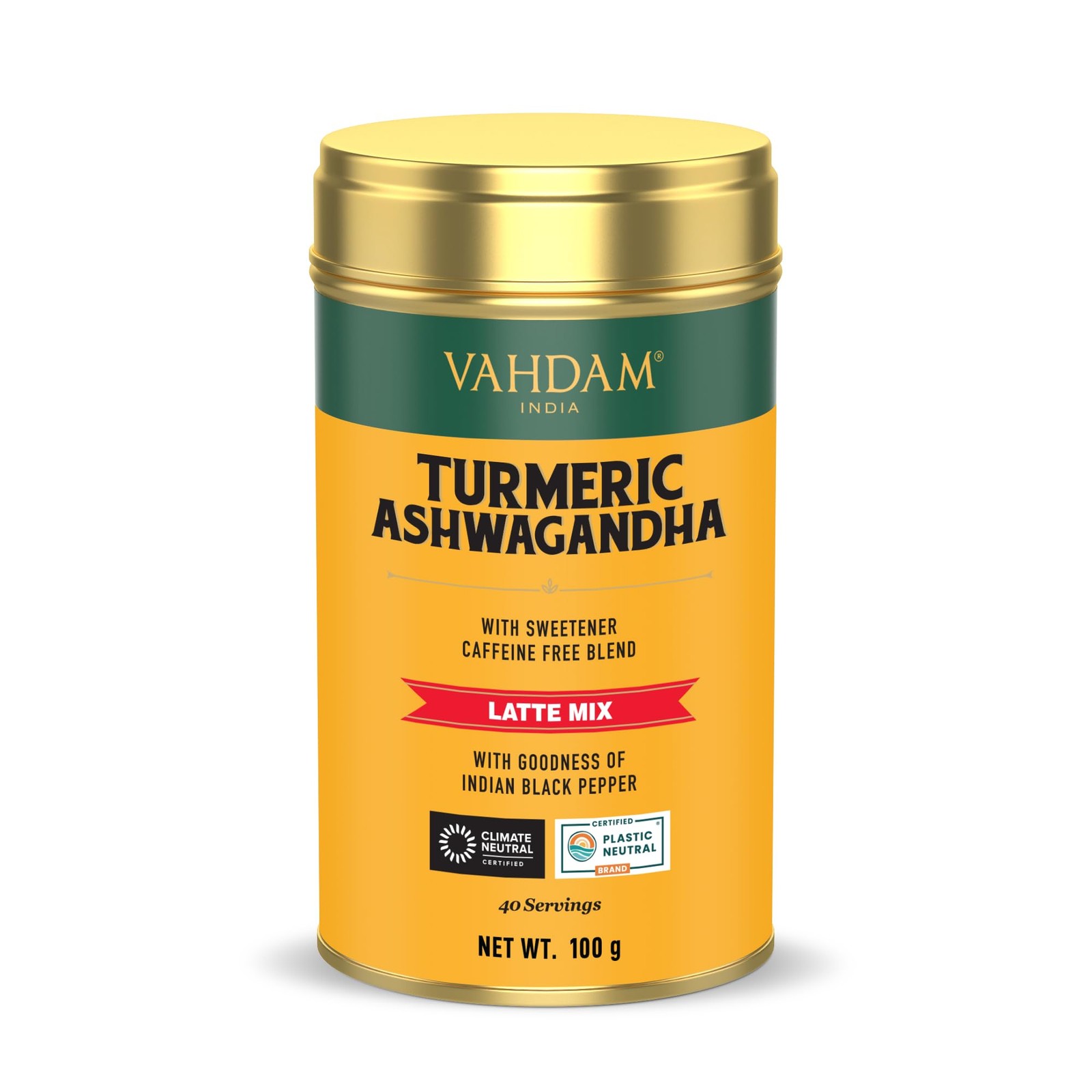 Golden Milk Powder/Turmeric Ashwagandha Latte Mix (100g 40 Cups) Caffeine Free