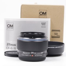 OM SYSTEM M.Zuiko Digital 25mm F1.8 II Lens Black Top Mint 9410LJ