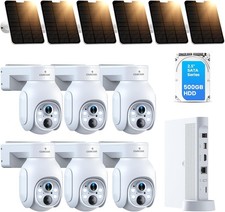 Wireless Security Camera Home WiFi 10CH NVR 4MP PTZ Solar Battery System Outdoor