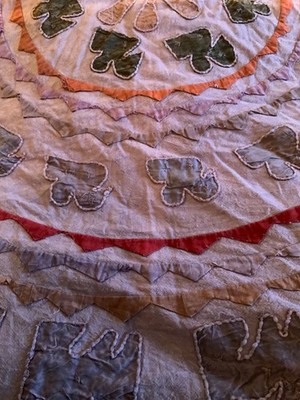ATEMBERAUBENDE VINTAGE INDISCHE ELEFANT KANTHA BAUMWOLLE TAGESDECKE