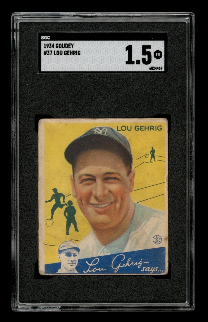 1934 Goudey Set-Break # 37 Lou Gehrig SGC 1.5 FAIR