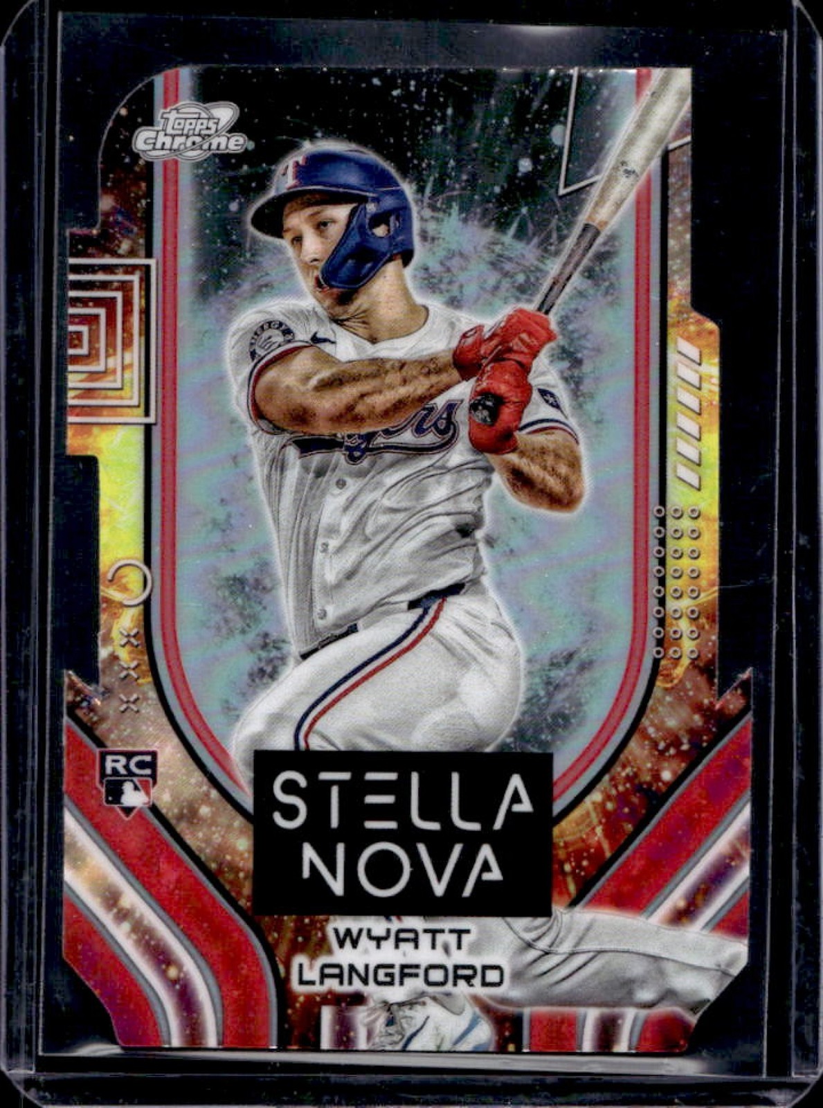 2024 Topps Cosmic Chrome Wyatt Langford Stella Nova SP Rookie RC #SN-8 Rangers