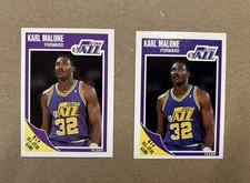 1989-90 Fleer Karl Malone #155.  Utah Jazz HOF.  Lot of 2 cards
