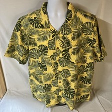 The Children's Place NWT Adult Tropical Hawaiian Aloha Shirt XL Yellow Floral FS