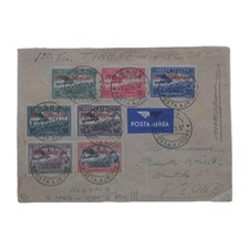 Albania 1929 First Flight Cover FDC Satzbrief Tirana to Vlone Ankunftsstempel