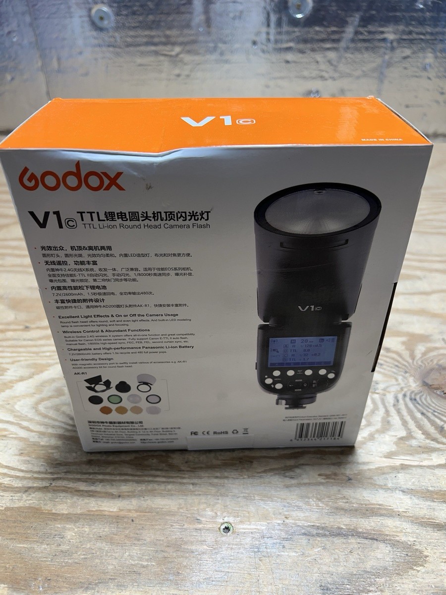 Godox V1-C Wireless Adjustable Flash for, Nikon, Sony, Panasonic