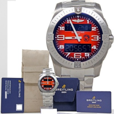 NEW Breitling AEROSPACE B70 ORBITER ORANGE DIAL TITANIUM EB70101A101E1 #BR206