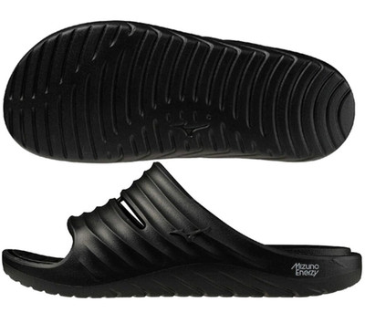 Mizuno Japan Soccer Football Sports Relaxing Slide Sandal P1GJ2600 Black