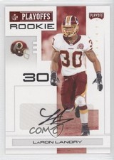2007 Playoff NFL Playoffs Rookie Red Signatures /100 LaRon Landry #136 Auto 0b6