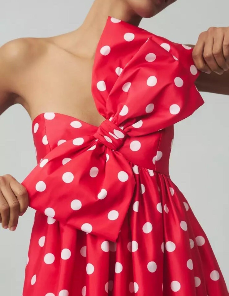 anthropologie red polka dot dress Anthropologie Polka Dot Midi Dress by Anthropologie