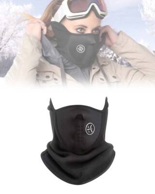 Maschera Protettiva Viso Antivento Moto Sotto Casco Sci Nero