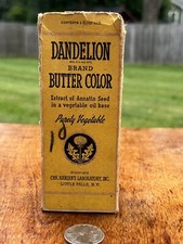 Hansen’s Laboratory Dandelion Butter Color Bottle With Box Little Falls NY
