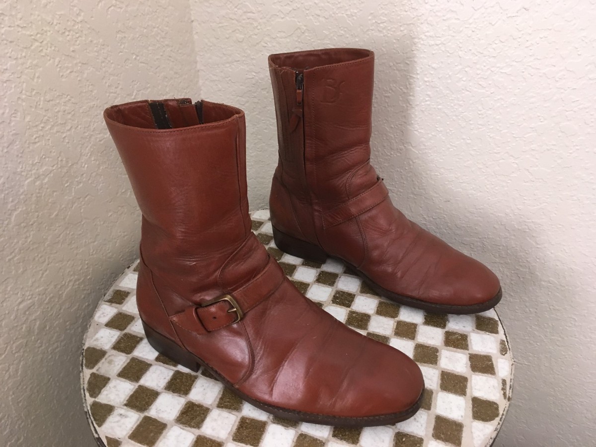 BROWN MADE IN FRANCE ZIP UP BEATLE BOOTS Beatle Boots Zipper - Etsy main image 3