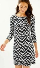 Lilly Pulitzer Sophie UPF 50 Onyx Get Your Chev On Solsafe Jersey Tunic Dress S
