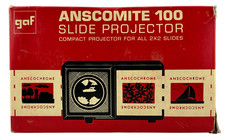 GAF Anscomite 100 Compact Slide Projector 2x2 Slides w/ Original Box  Bulb