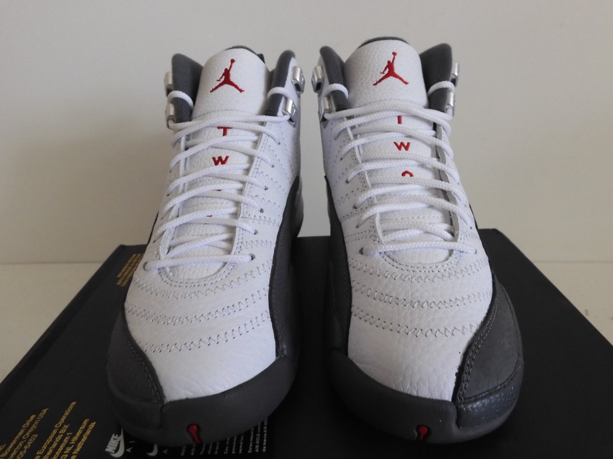 Air Jordan 12 ホワイト/グレー/レッド NIKE AIR JORDAN 12 RETRO (GS) WHITE-RED-GREY SZ 6.5Y-WOMENS