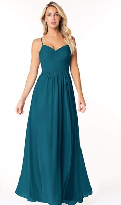 Azazie Formal bridesmaid dress Sz 20 green A-line Cocktail Christmas Party  Plus | eBay