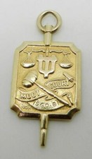 Vintage Solid 10K Yellow Gold University of Texas Moot Court Pendant - Very Rare