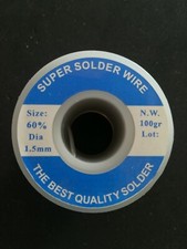 STAGNO IN ROCCHETTO 60% 100GR. 1,5MM PER SALDARE SALDATURA HIGH QUALITY