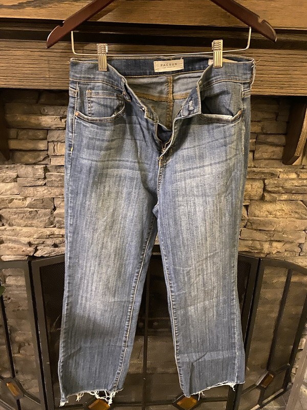 Pacsun High Rise Kick Flare Cropped Fringe Jeans Size 29