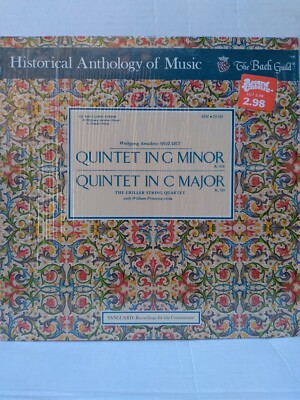 MOZART Quintet in C Minor E Flat Major Griller String Quartet LP Bach Guild NM