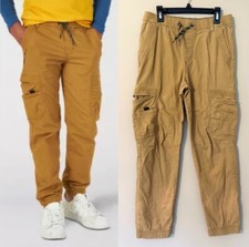 Wrangler Boy  s 14 Regular Elastic Pull On Pants Stretch Gamer Cargo Khaki Pants