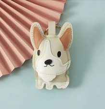 Corgi Faux Leather Key Chain. Creamy White. NEW  Quality Piece 