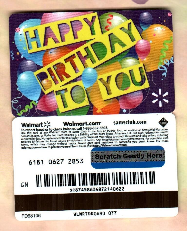WALMART Happy Birthday to You 2020 Gift Card $0