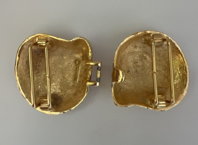 ❤️Rare DOUGLAS PAQUETTE GOLD SCALLOP SHELL Belt Buckle 3 3/4 X 2 Belt Buckle VTG by Douglas Paquette Double Shell Design Gold  main image 3