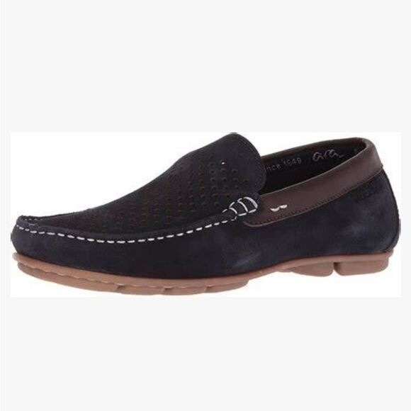 NWT ARA Mens Merrick Navy Suede Slip-On Moccasin Loafers  display picture 2