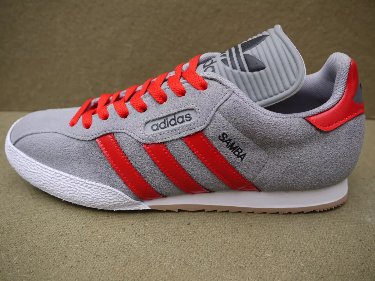 hanger Italiaans Pornografie Adidas Samba Super Grey Suede CUSTOM Red Stripes & Laces (UK 8) BNIBWT | eBay hanger Italiaans Pornografie Adidas Samba Super Grey Suede CUSTOM Red Stripes & Laces (UK 8) BNIBWT | eBay