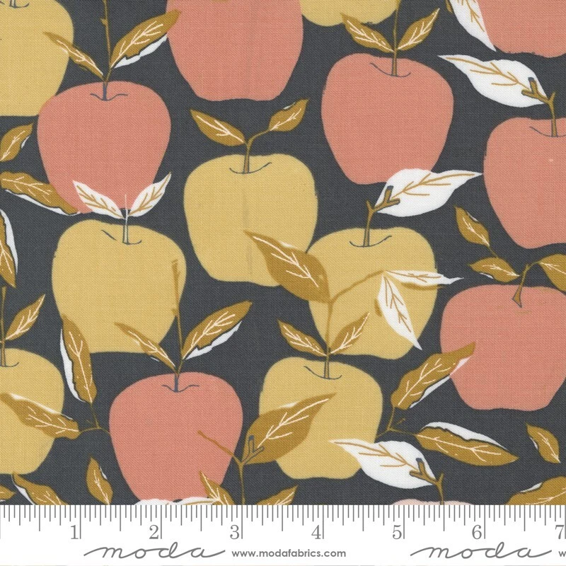 Midnight Garden Moda Fabric Sweetfire quilting pink apples gold 3 yards 43121-13 - Image 3 of 4