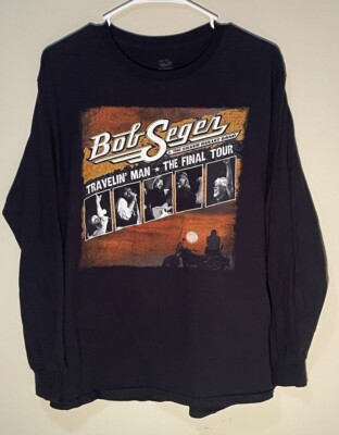 BOB SEGER 2018-2019 Travelin' Man Final Tour Long Sleeve Black T