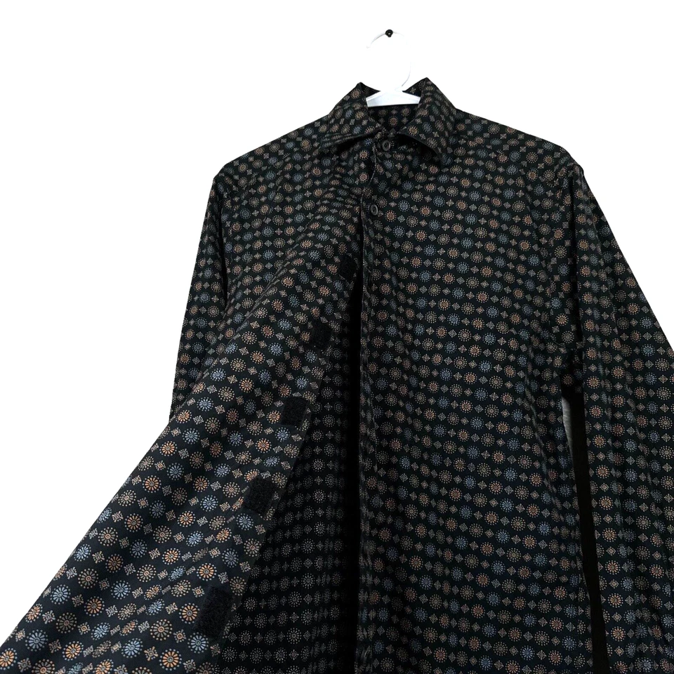 GUC Ermenegildo Zegna Men's Sz Small Multicolor Floral Shirt Made in ITALY - Image 2 of 4