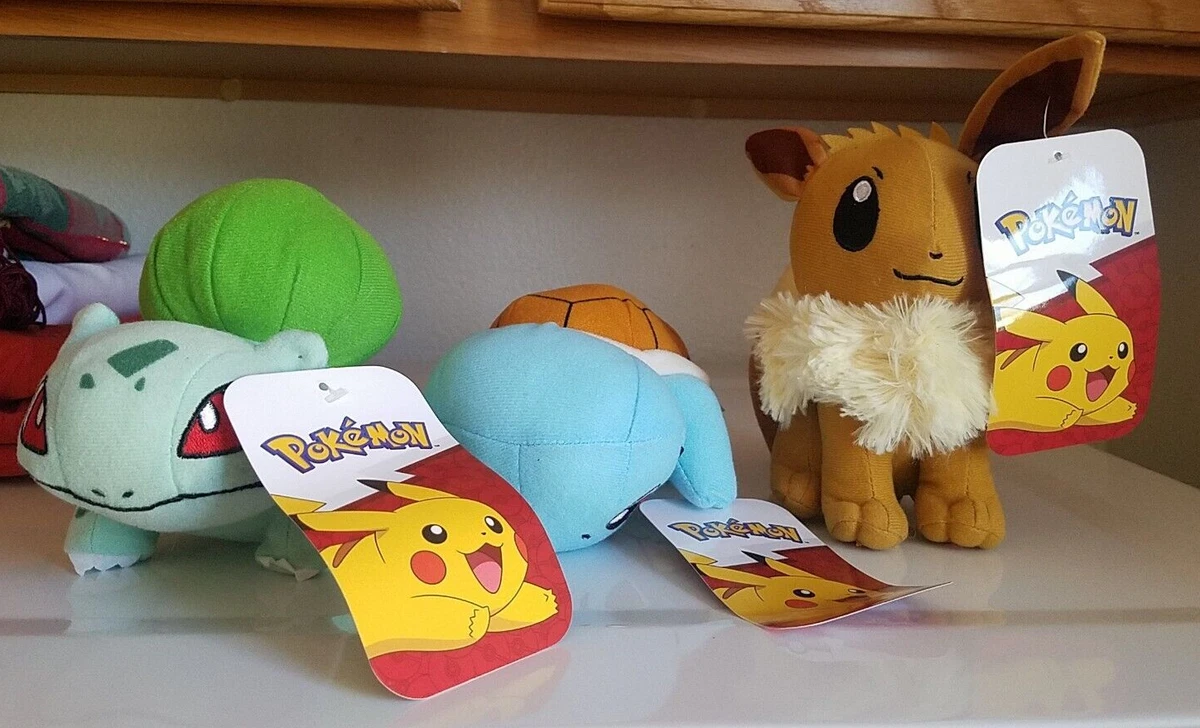 Toy Factory EEVEE Squirtle BULBASAUR Pokemon Plush Toy New w Tags