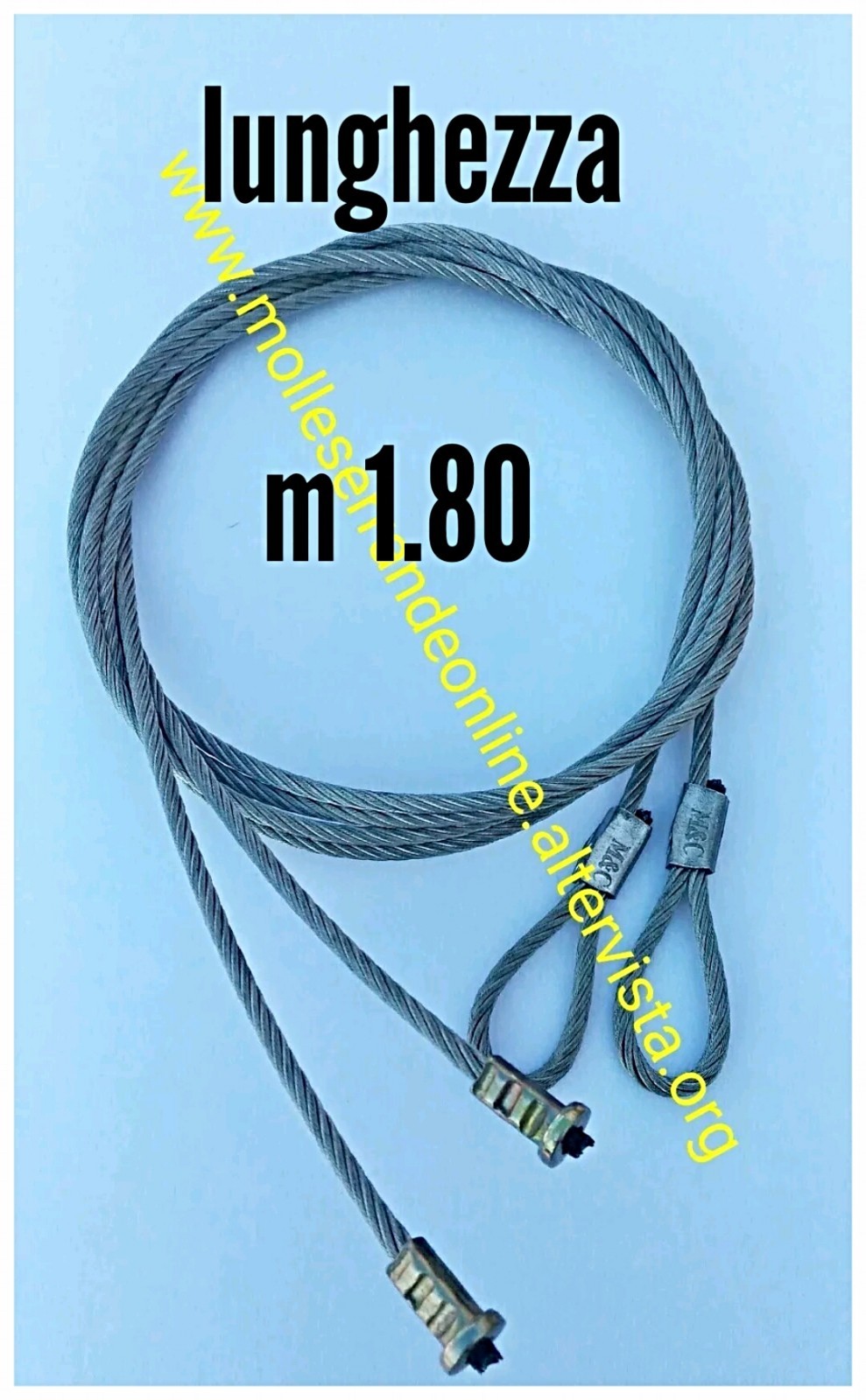 Coppia Cavi 1.80m per Basculante Garage | Acciaio Inox-Style Zincato
