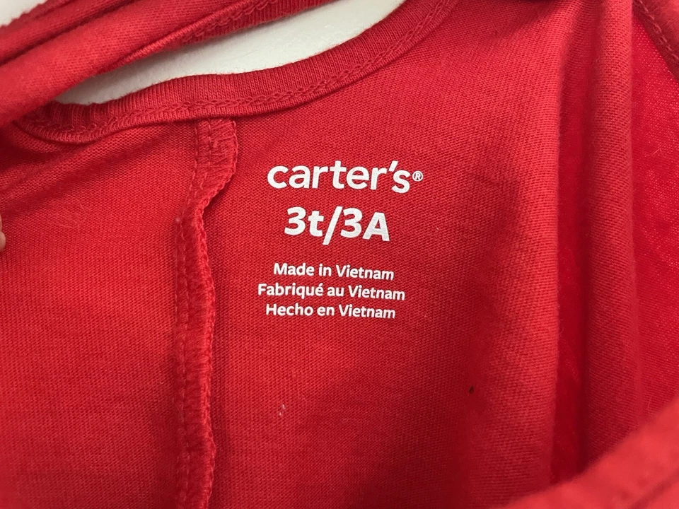 Camiseta sin mangas Carters niña patriótica brillo barra de helados mezcla de algodón roja 3 Foto 2 de 4