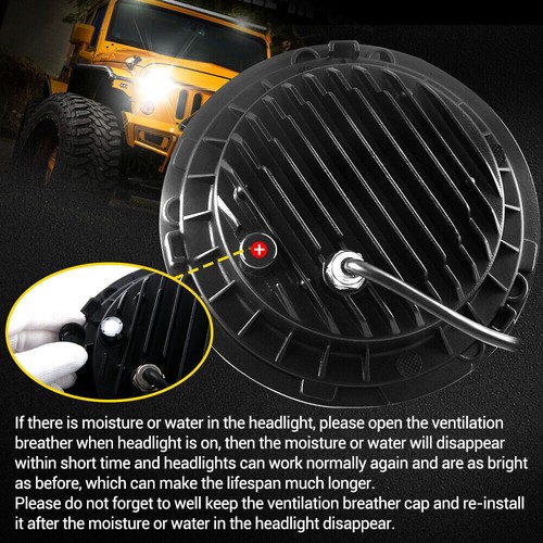 DOT Approved 7" inch Round LED Headlights Halo DRL For Jeep Wrangler JK TJ CJ LJ - Bild 6 von 14