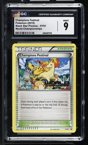 CGC 9 Champions Festival XY91 Black Star Promo World Championships 2015 Pokemon