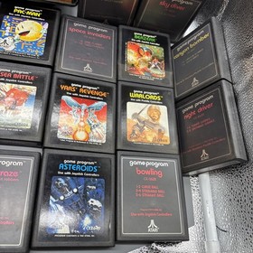 Orig Atari 2600 VCS W Controllers Game Center 25 Games Game Case & Adapter Works