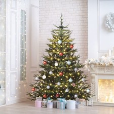 VEIKOUS 6-ft Aspen fir Pre-lit Artificial Christmas Tree with White LED Lights