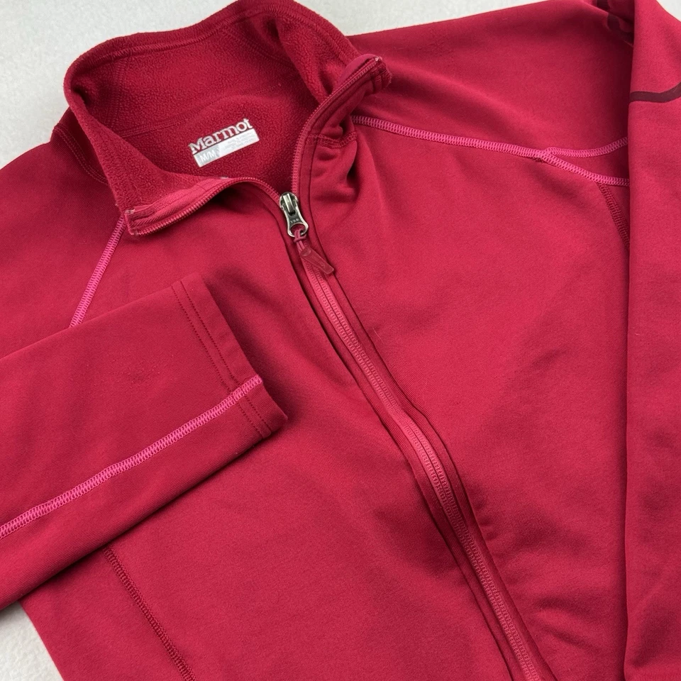 Marmot Jacket Women M Red Stretch Fleece Gorpcore Camping Athleisure Trail 89560 - Image 3 of 4
