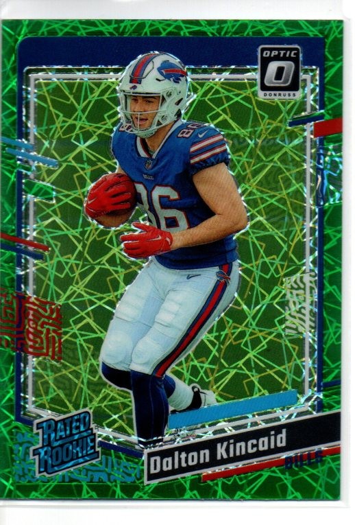 2023 Optic Rated Rookie Dalton Kincaid #211 Green Velocity Prizm Holo RC Bills!