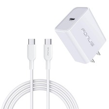 20W PD Home Charger Fast Type-C 6ft Long Cable Quick Power for Smart Phones