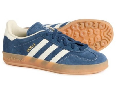 Adidas Gazelle Indoor JQ8393 Navy Blue White Gum Bottom Sneakers Mens 9.5 NEW