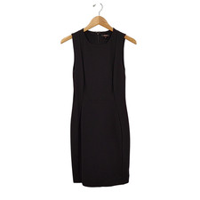 Quince Women Ultra-Stretch Ponte Sleeveless Dress Black Basic Sleeved S
