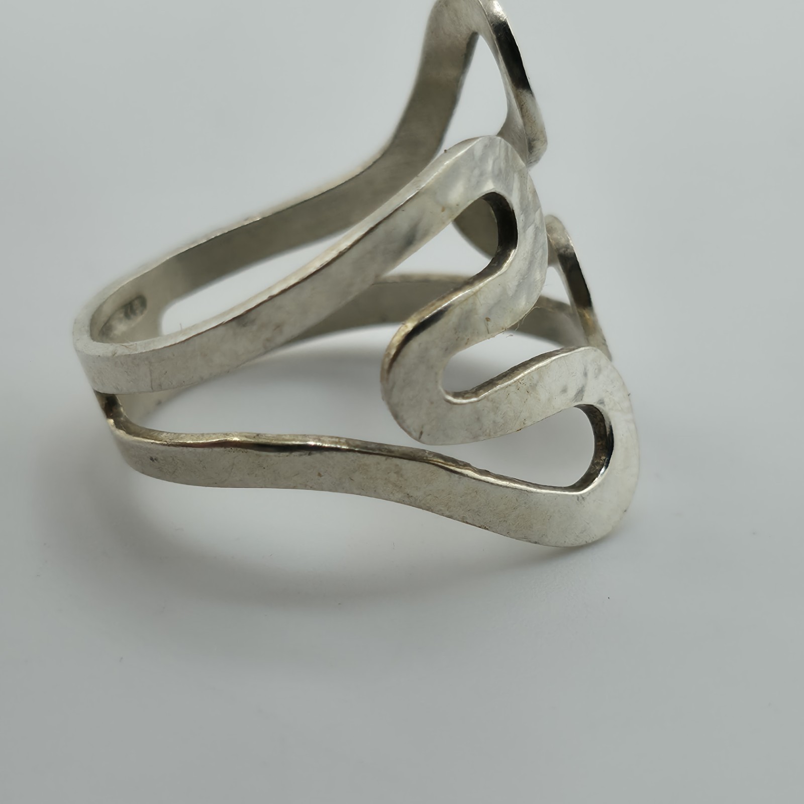 Sterling Silver Open Wrap Ring Abstract Wave Mode… - image 2