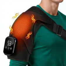 Cordless Shoulder Massager Pain Relief with 3 Vibration Modes, 3 Heating Levels