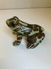 Brush McCoy Painted Leopard Green Frog 5” Figurine Art Pottery Vintage USA