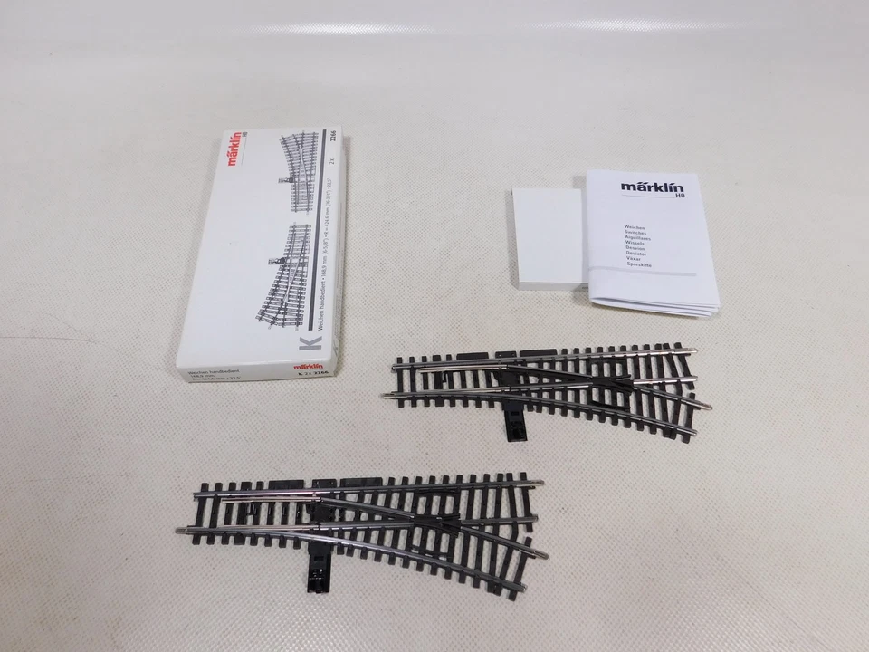 Märklin H0 AC 2x 2266 Switch Hand Operated K Track Right Mint Box #EI171-0.5 - Image 2 of 3